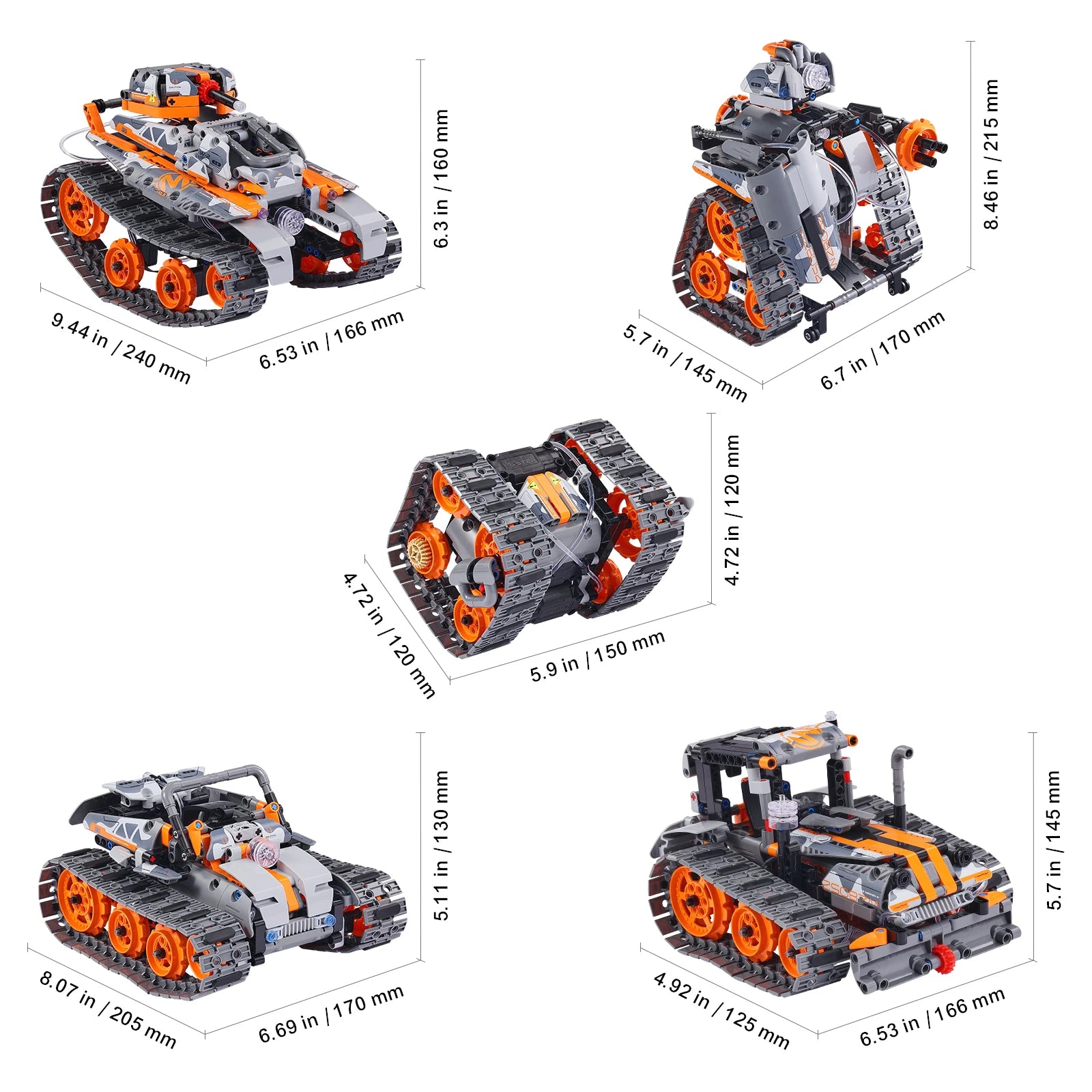 5-in-1 RC Technical Car APP Controlled 554pcs Blocks - All Fresh Finds