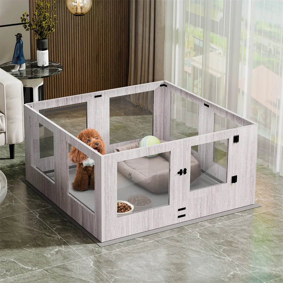 Tempered Glass Pet Whelping Box - All Fresh Finds