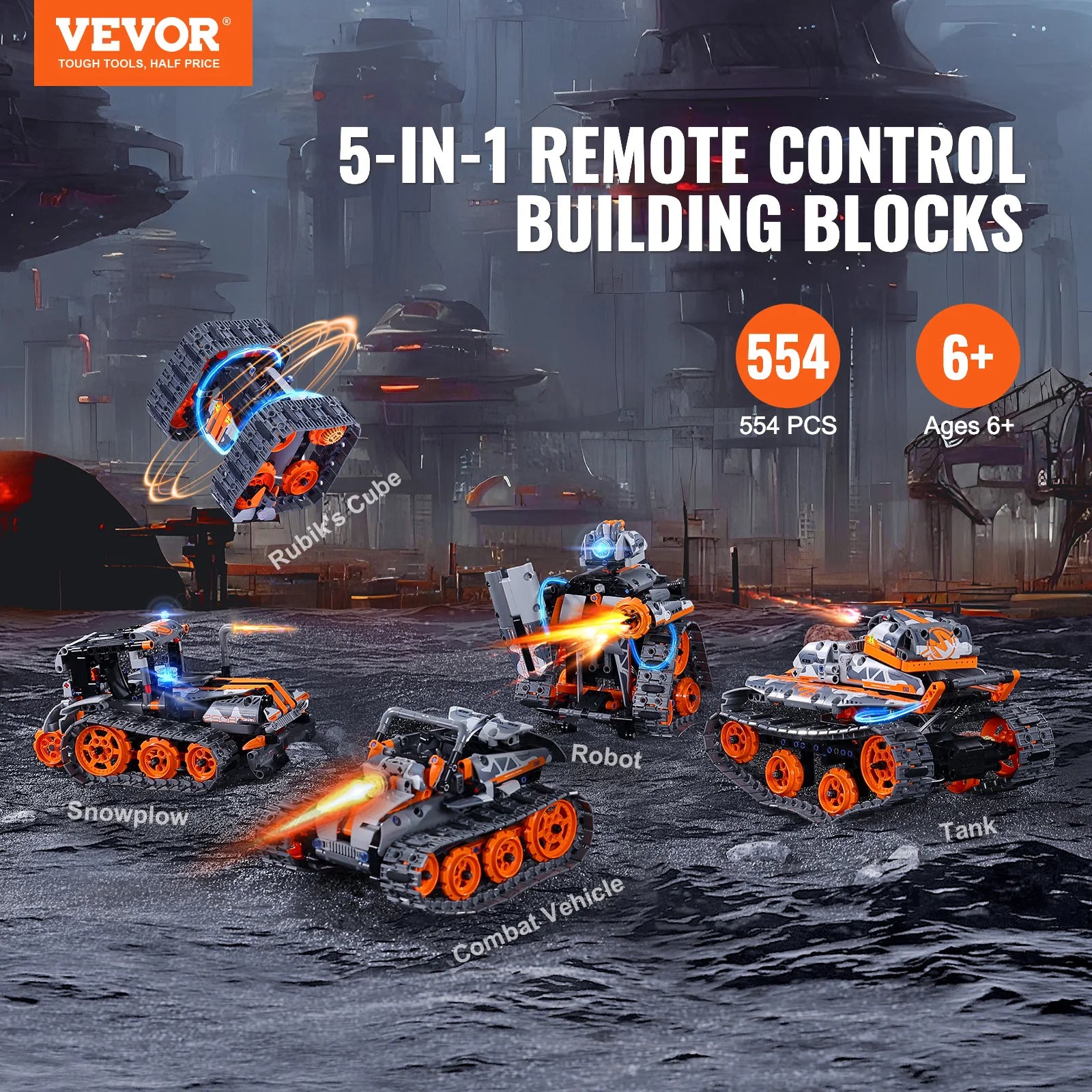 5-in-1 RC Technical Car APP Controlled 554pcs Blocks - All Fresh Finds