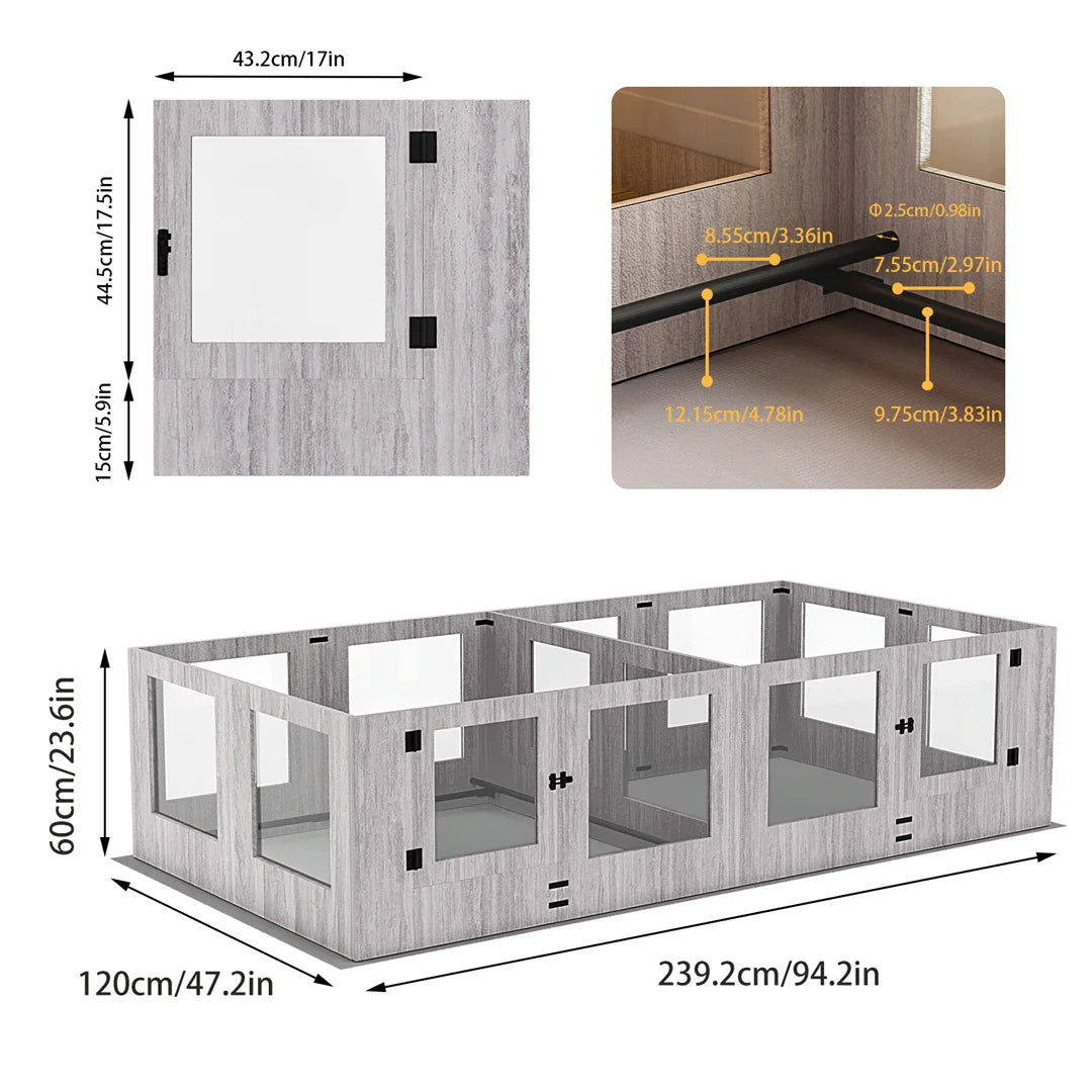 Tempered Glass Pet Whelping Box - All Fresh Finds