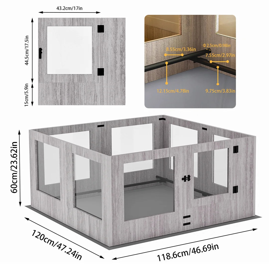 Tempered Glass Pet Whelping Box - All Fresh Finds