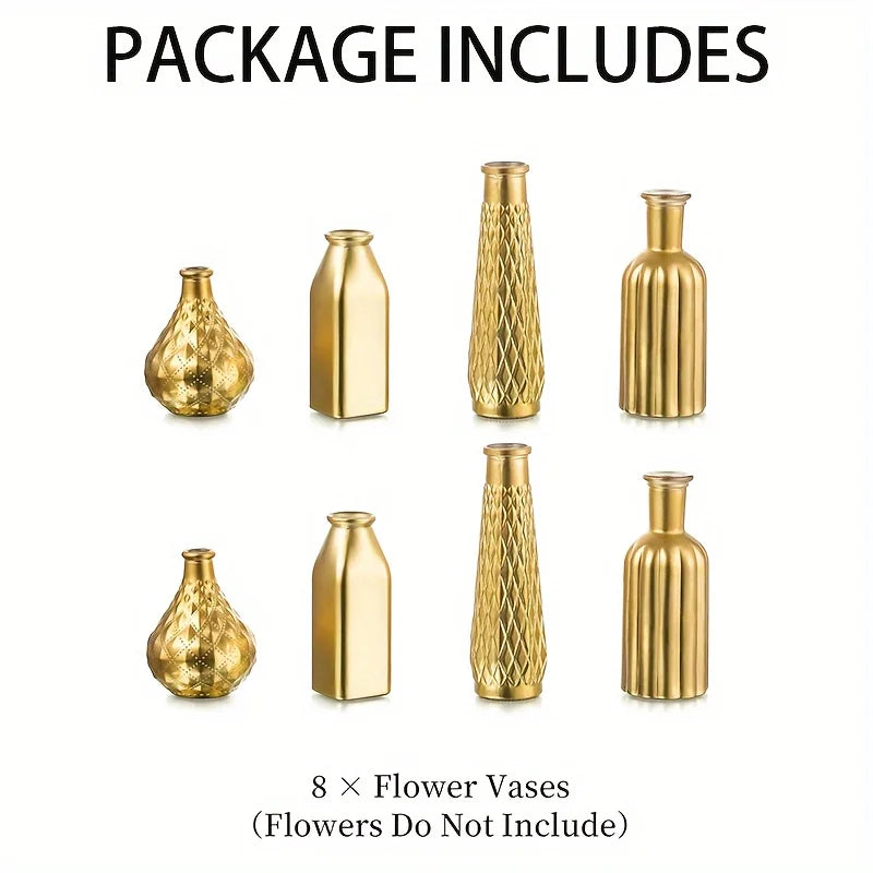 Cylindrical Gold Glass Vase - All Fresh Finds