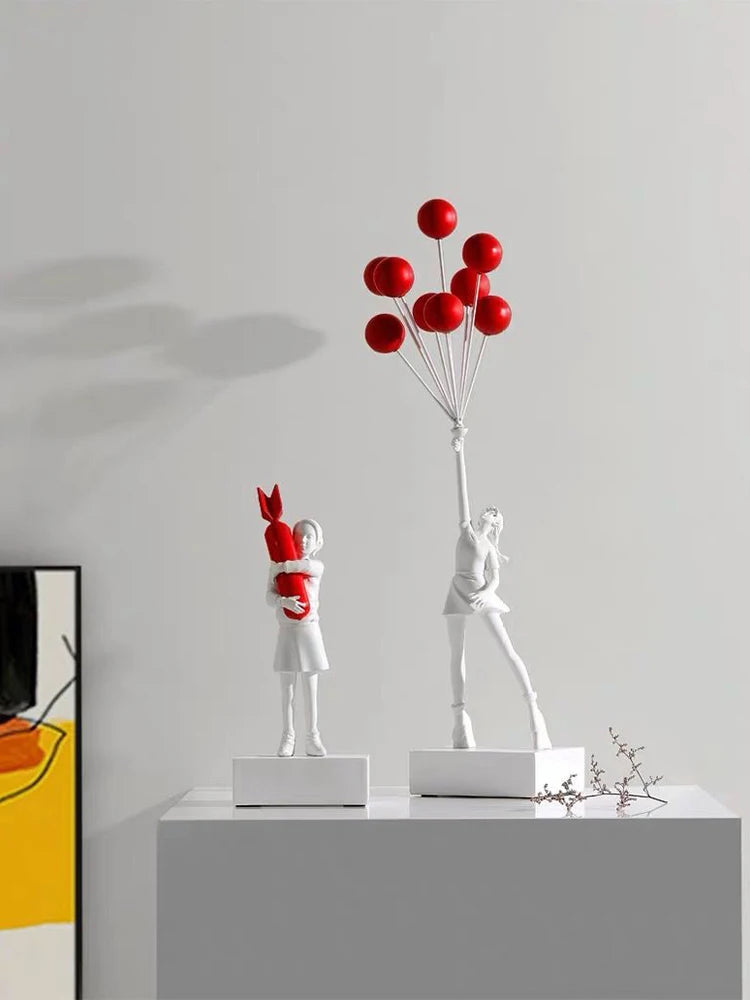 Art Balloon Girl Statues - All Fresh Finds