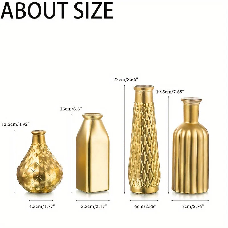 Cylindrical Gold Glass Vase - All Fresh Finds